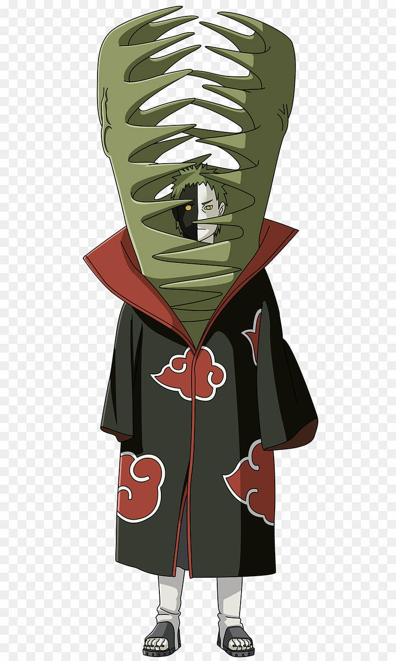 Zetsu, green spiral mask, red cloud cloak, HD Phone Wallpaper