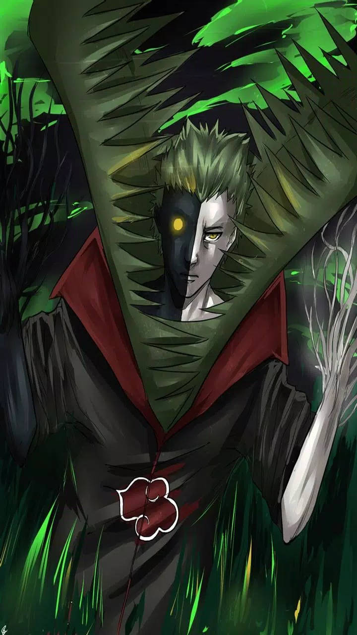 Zetsu, green hair, glowing yellow eye, HD Phone Wallpaper
