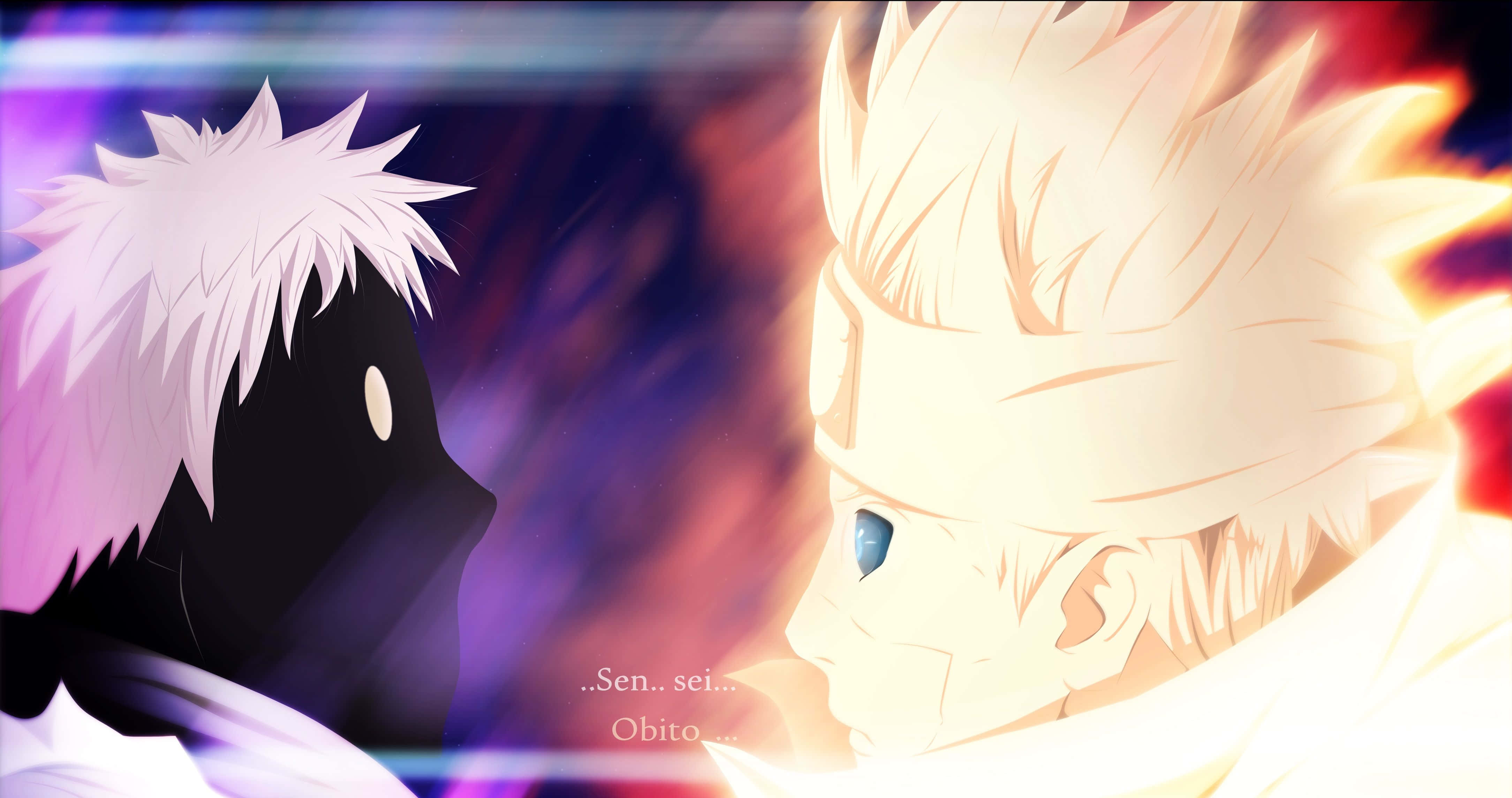 Black Zetsu, anime characters, glowing confrontation, 4K Desktop Wallpaper