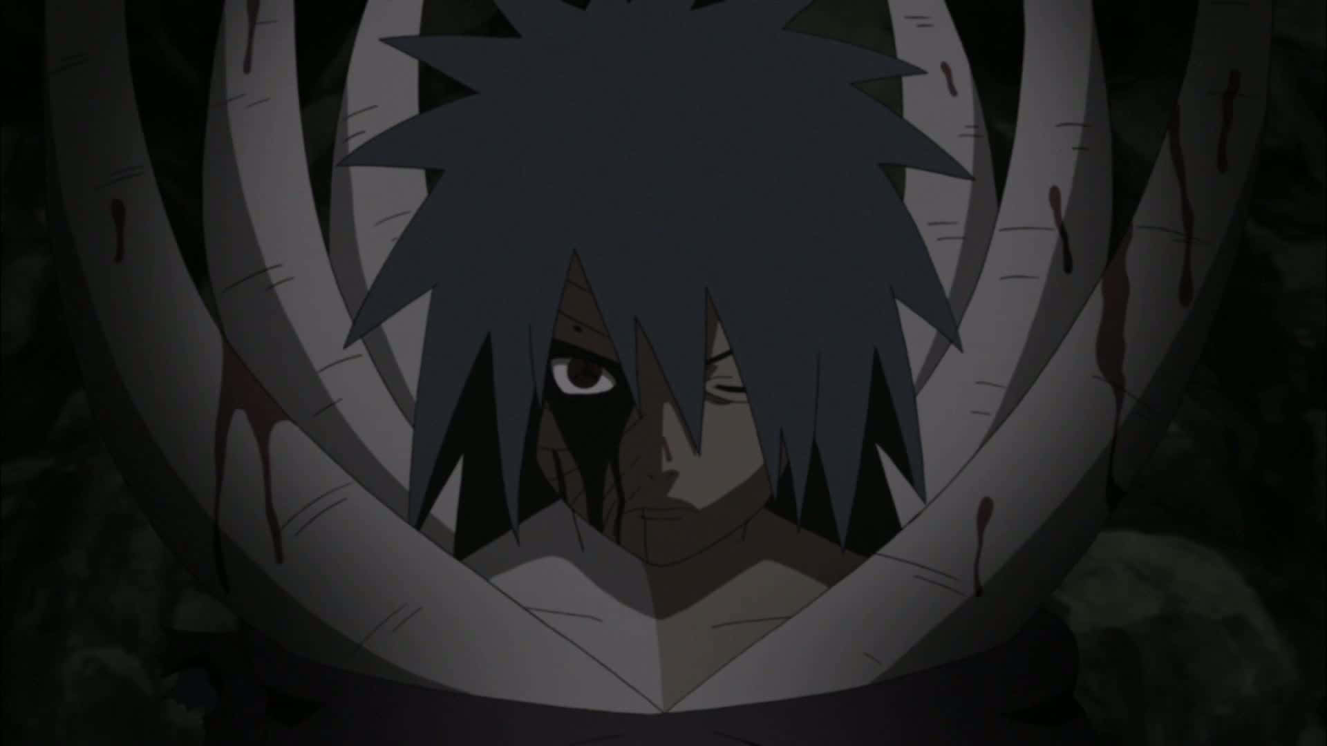 Black Zetsu, spiky gray hair, one visible eye, Full HD Desktop Wallpaper