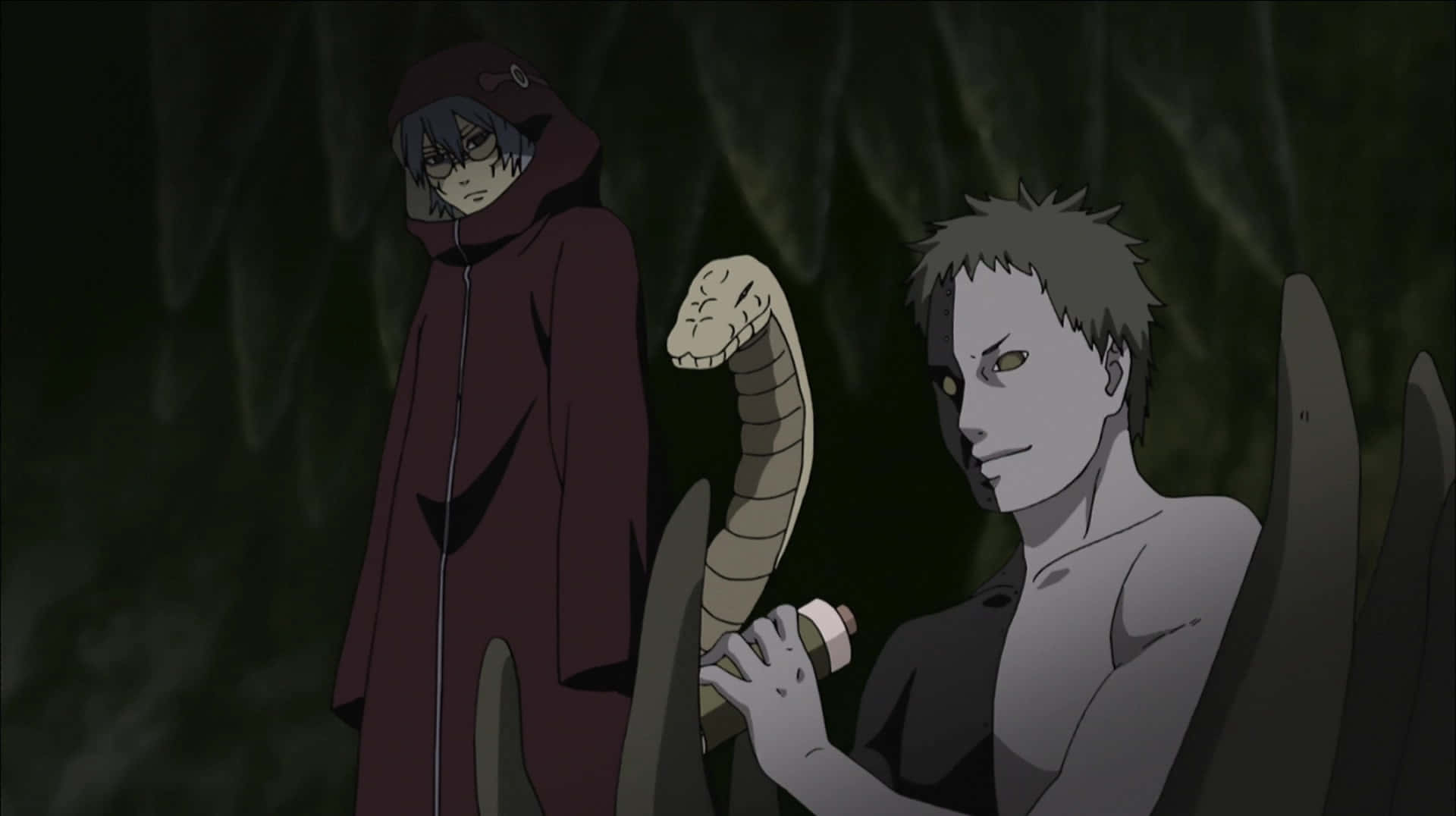Black Zetsu, dark forest, red cloak, Full HD Desktop Wallpaper