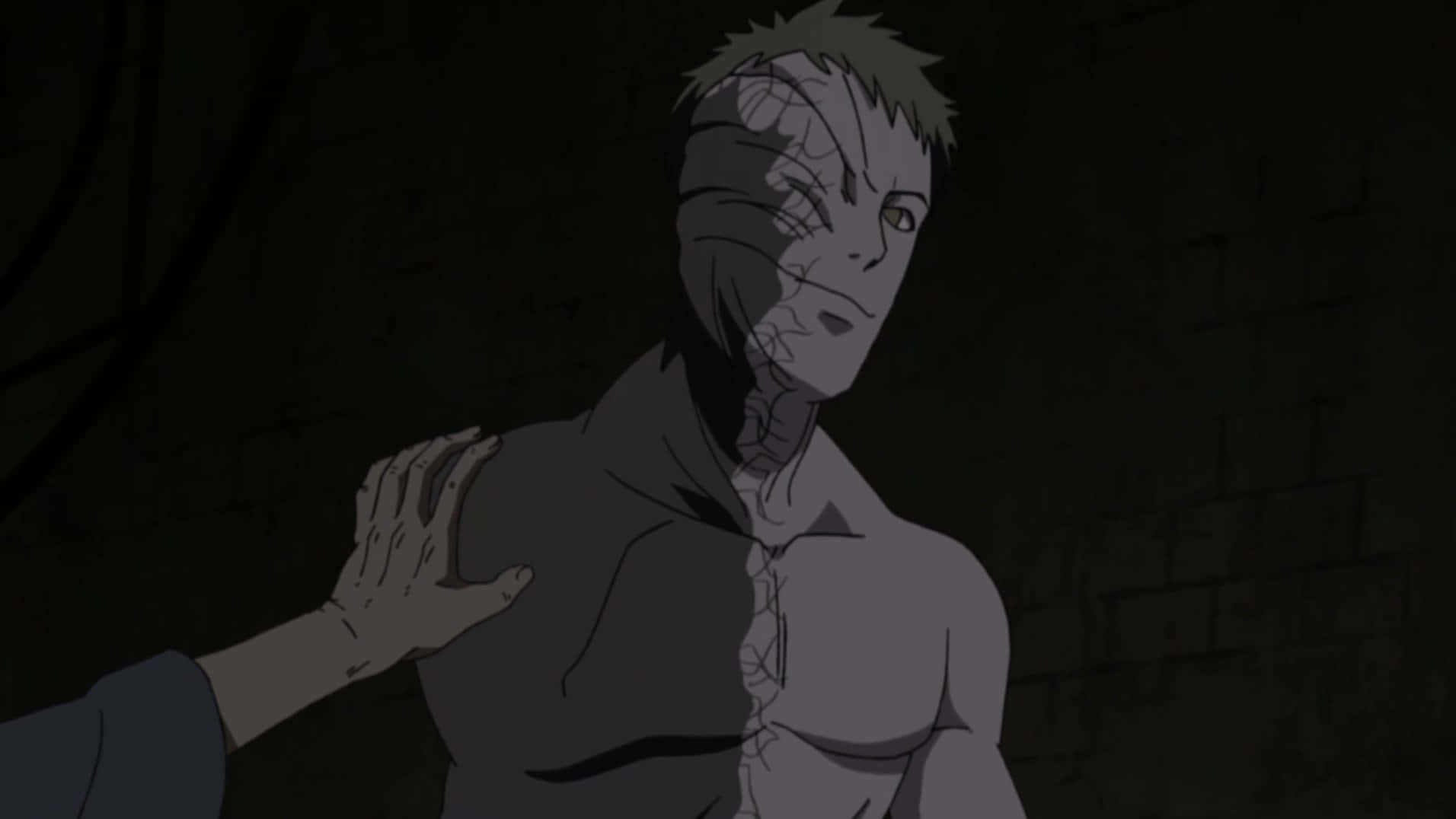 Black Zetsu, cracked-faced anime man, shadowy room, HD Desktop Wallpaper