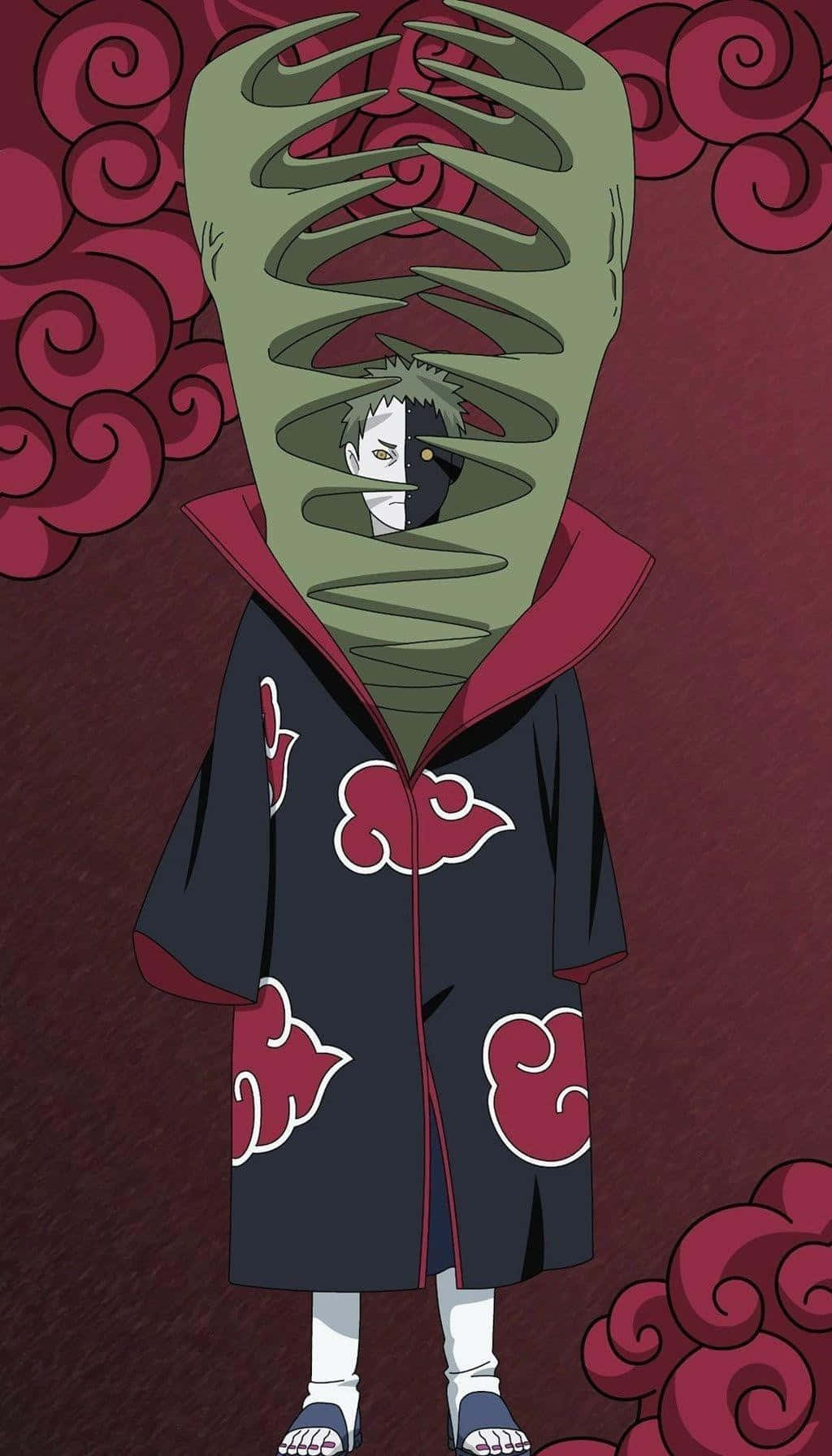 Black Zetsu, masked anime character, dark robe, HD Phone Wallpaper