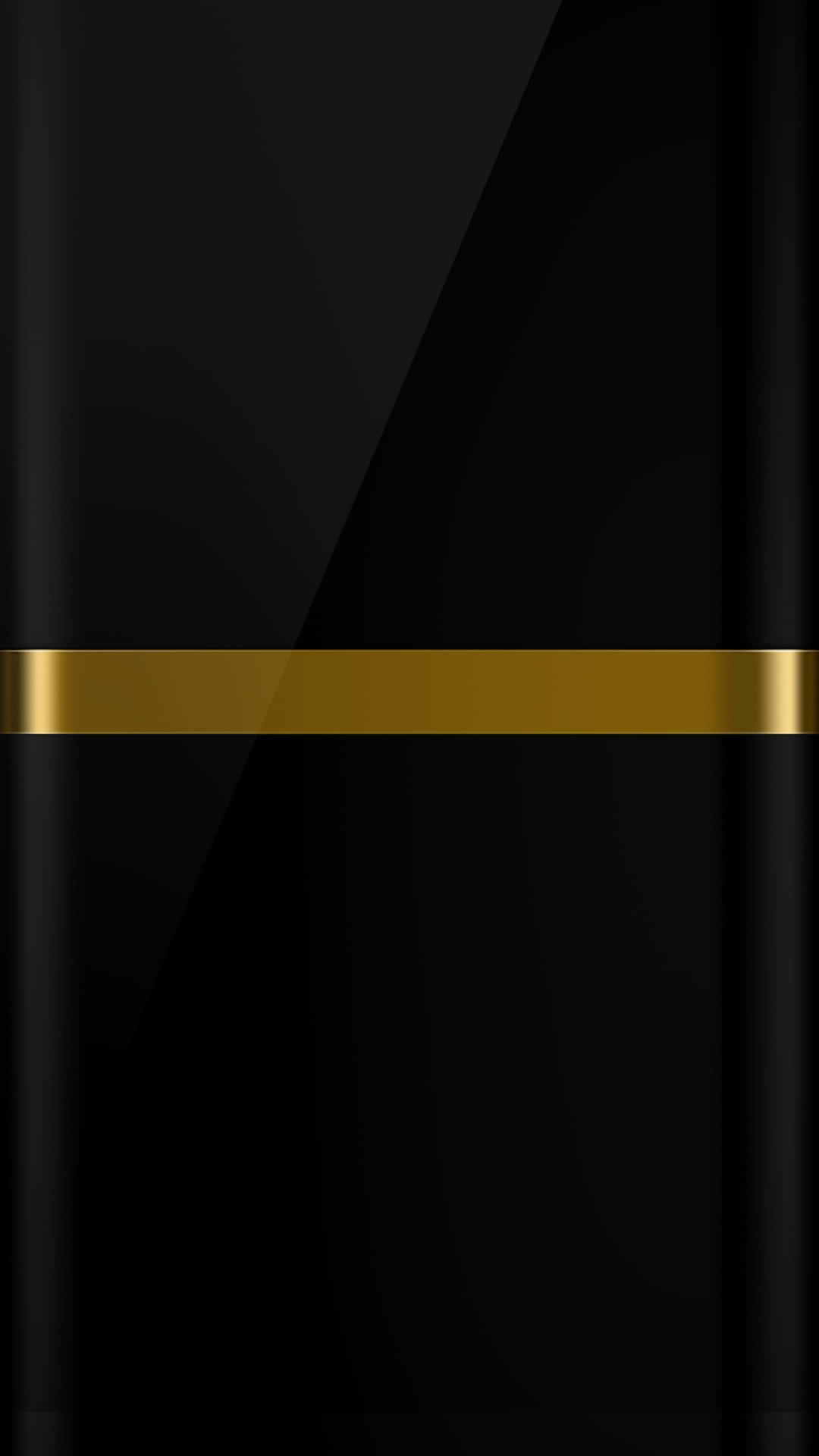 Black Gold Separation Line, sleek black background, horizontal gold stripe, Full HD Phone Wallpaper