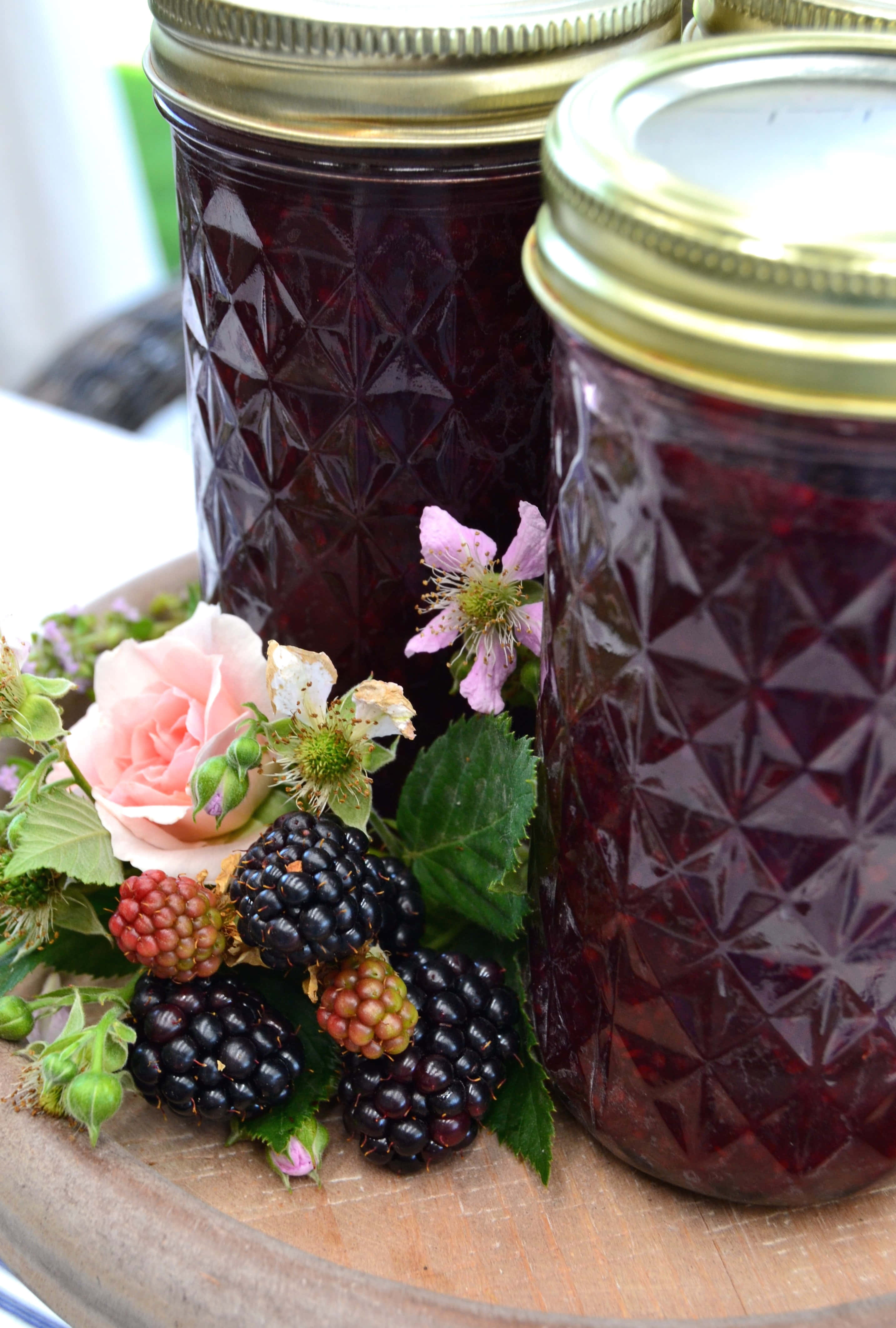 Blackberry Jam, glass jars, dark berry jam, 4K Phone Wallpaper