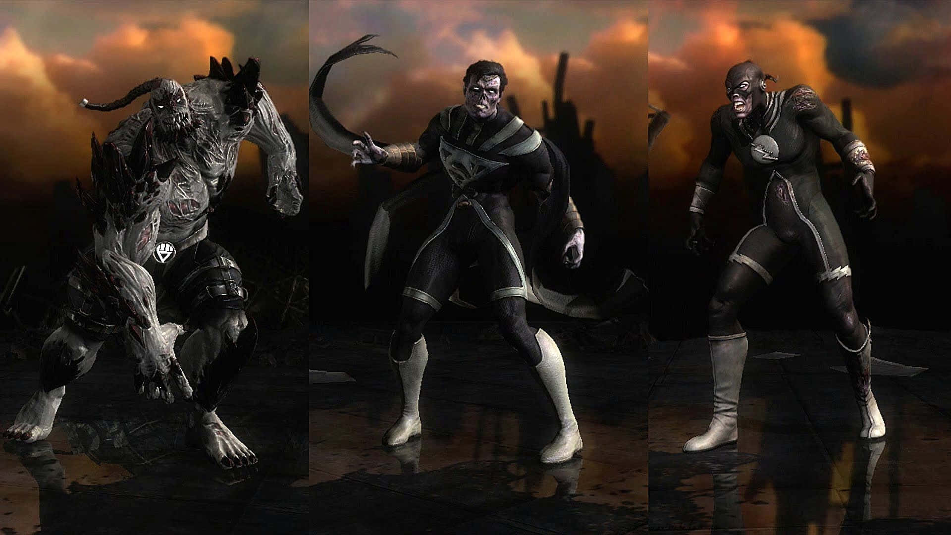 Blackest Night, fiery orange sky, dark arena, Full HD Desktop Wallpaper