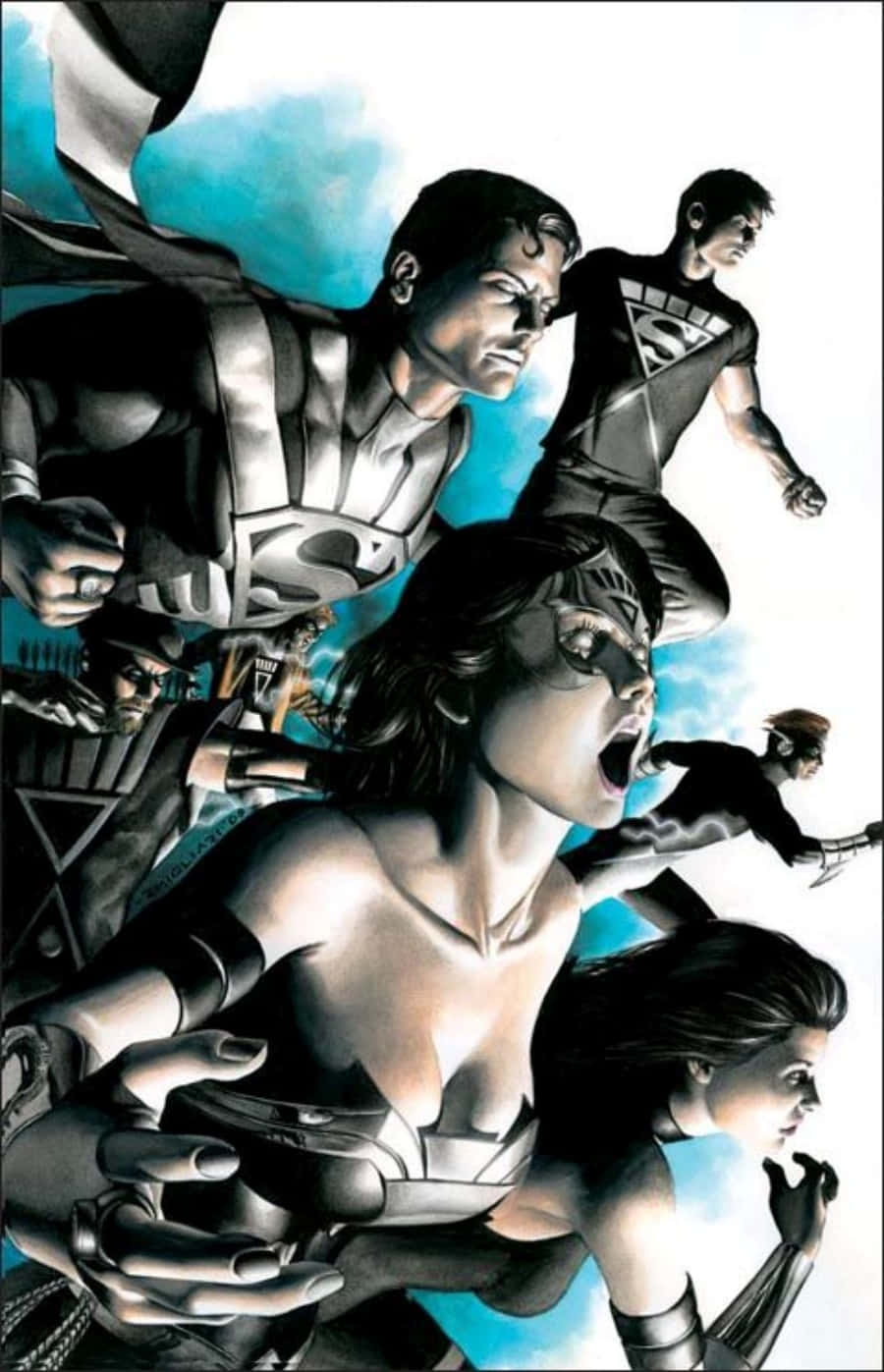 Blackest Night, silver and black costumes, bright blue sky, HD Phone Wallpaper
