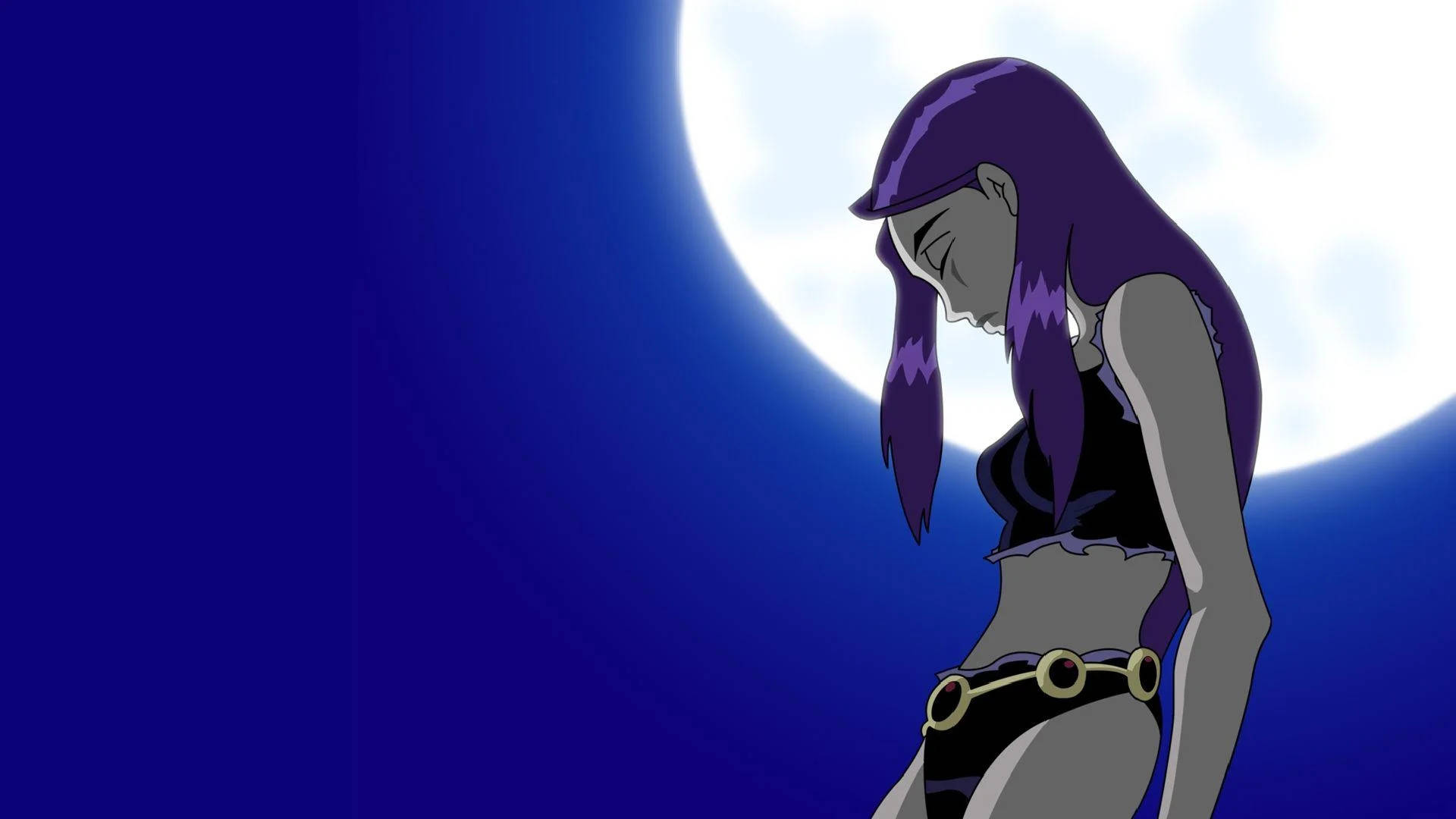 Blackfire, purple-haired anime girl, black outfit, Full HD Desktop Wallpaper