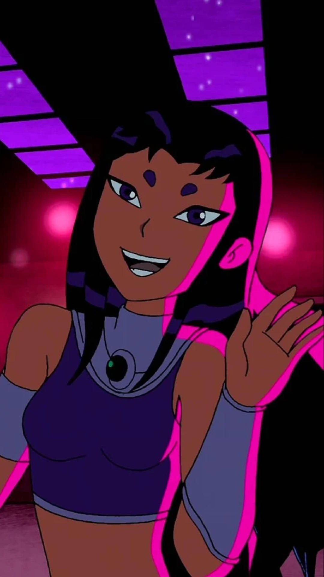 Blackfire, neon pink, purple eyes, Full HD Phone Wallpaper