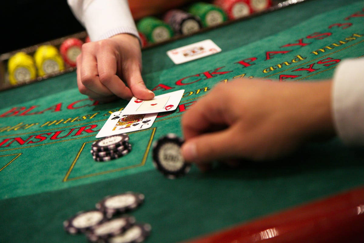 blackjack, green casino table, cards, SD Desktop Wallpaper