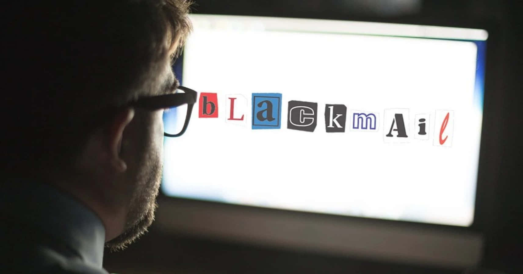 blackmail, computer screen, colorful block letters, HD Desktop Wallpaper