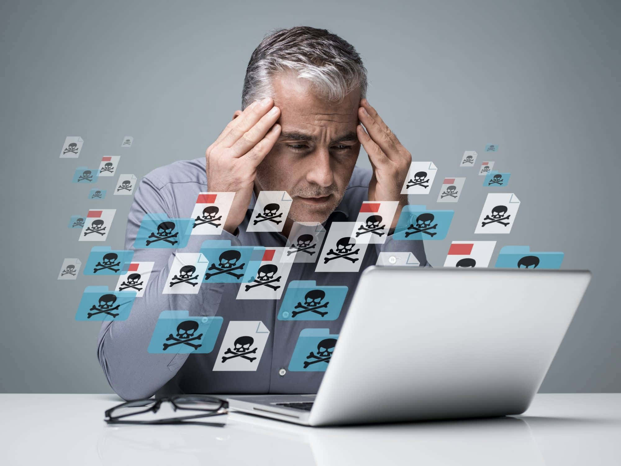 blackmail, skull-and-crossbones files, laptop, Full HD Desktop Wallpaper