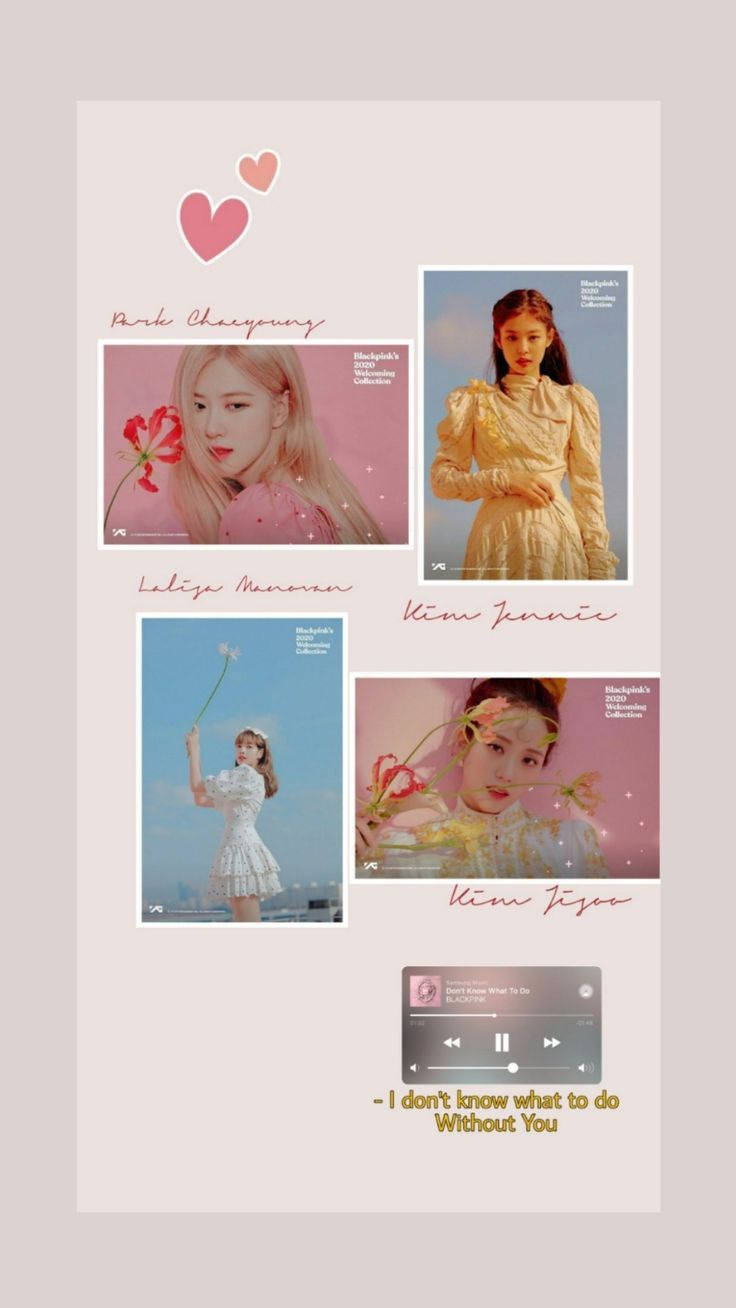 Blackpink Aesthetic, Korean pop stars, pastel-themed photos, HD Phone Wallpaper