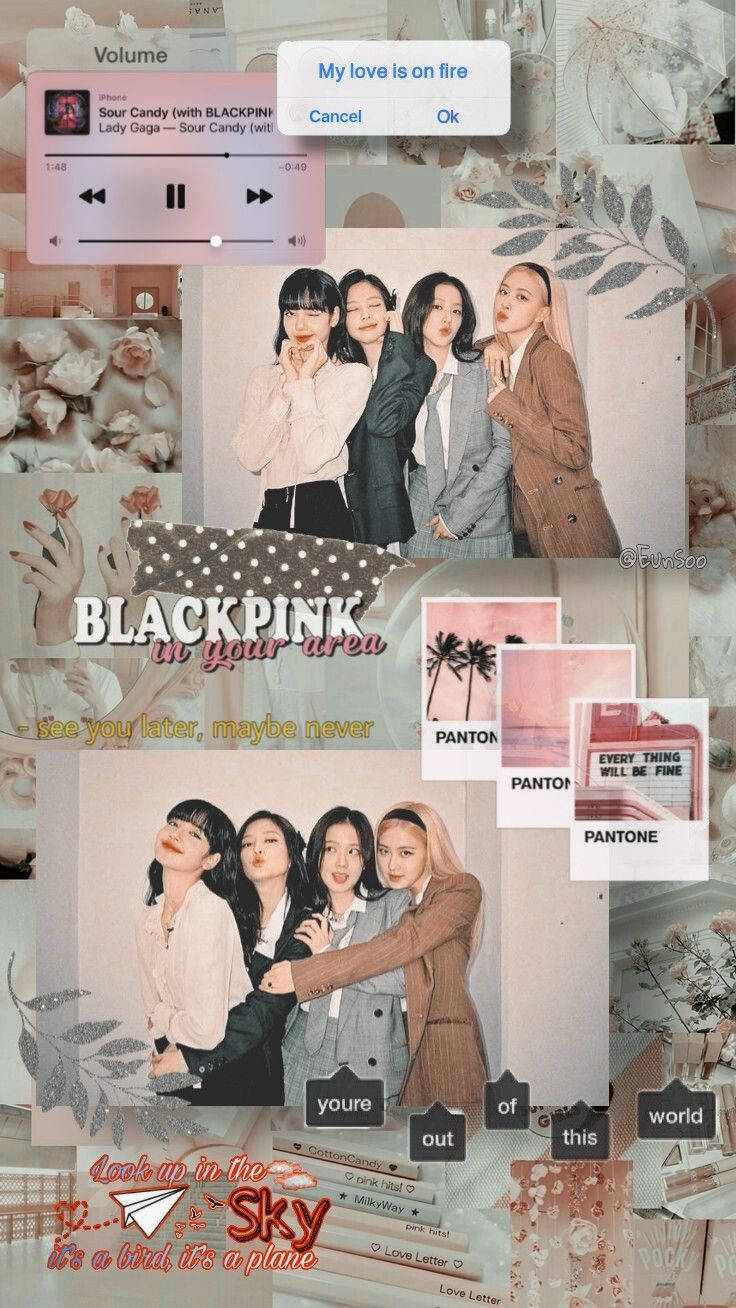 BLACKPINK, pastel-toned, music player UI, HD Phone Wallpaper