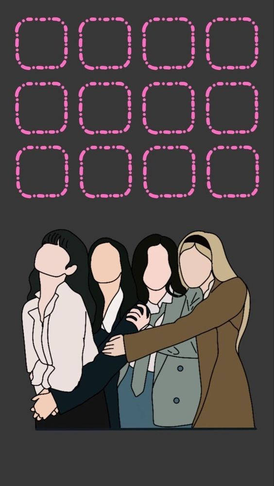 minimalist faceless portrait, business attire, pink dotted squares, SD Phone Wallpaper