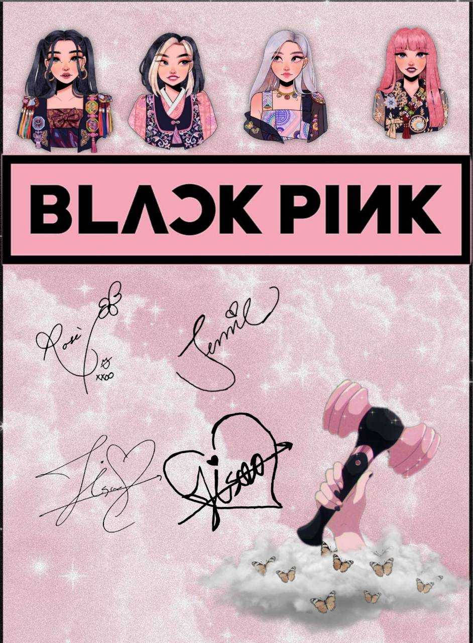 Blackpink, anime icons, signatures, HD Phone Wallpaper