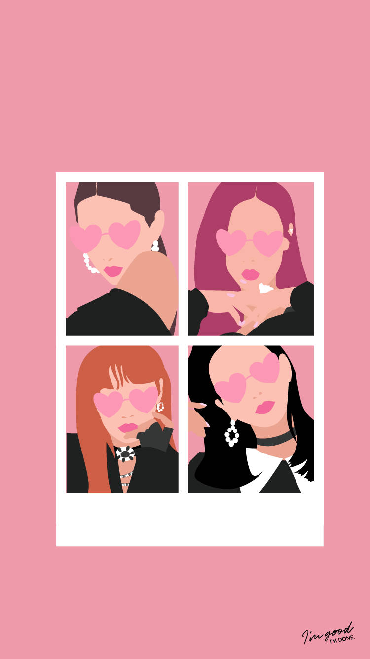 Blackpink Anime, sunglasses, heart-shaped sunglasses, HD Phone Wallpaper