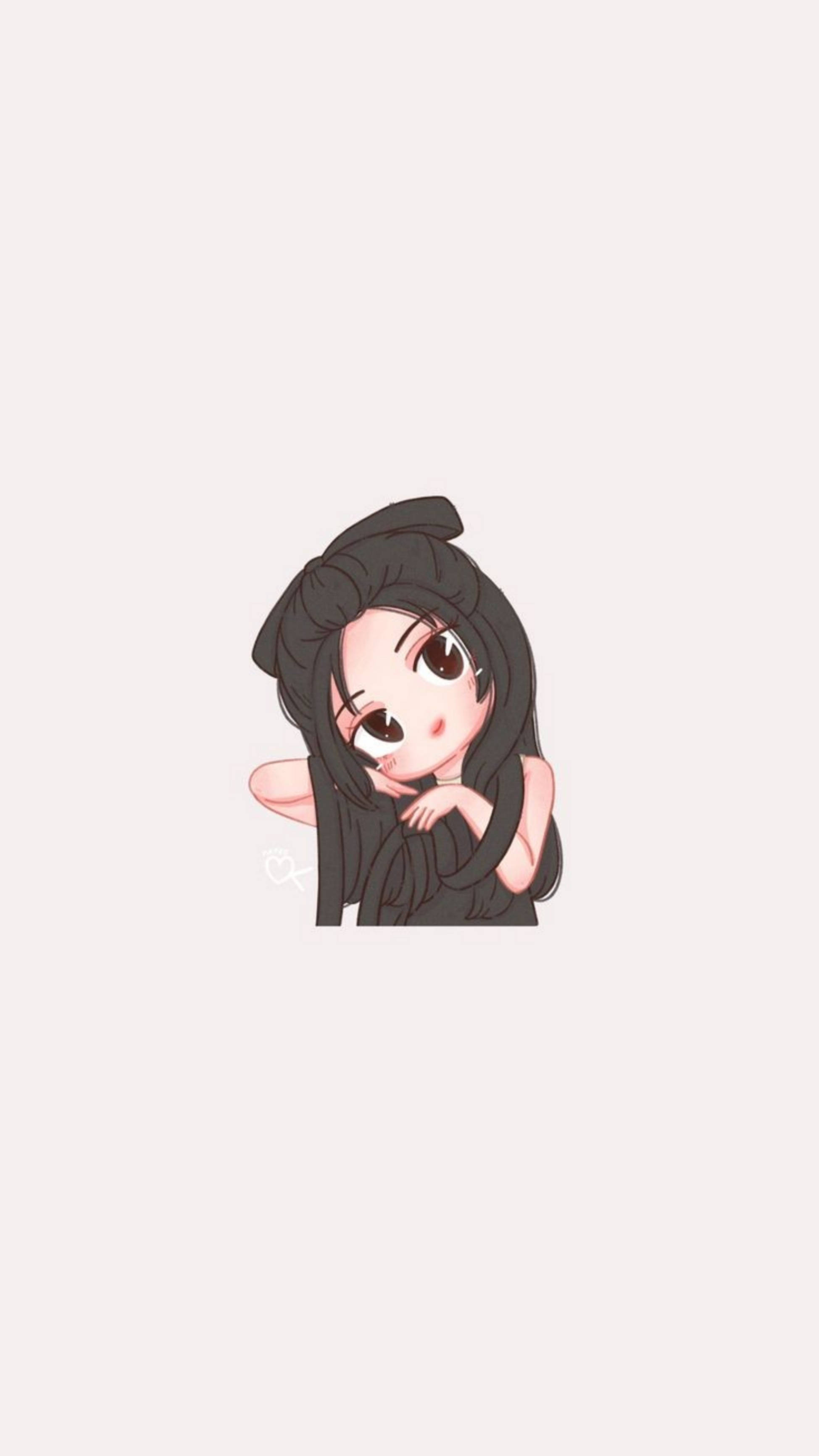 Blackpink, anime girl, long black hair, 2K Phone Wallpaper