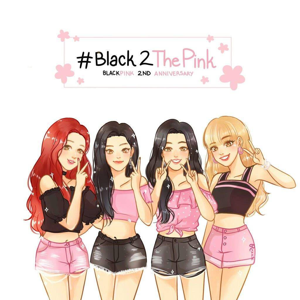 Blackpink, pink and black outfits, white background, SD Desktop Wallpaper