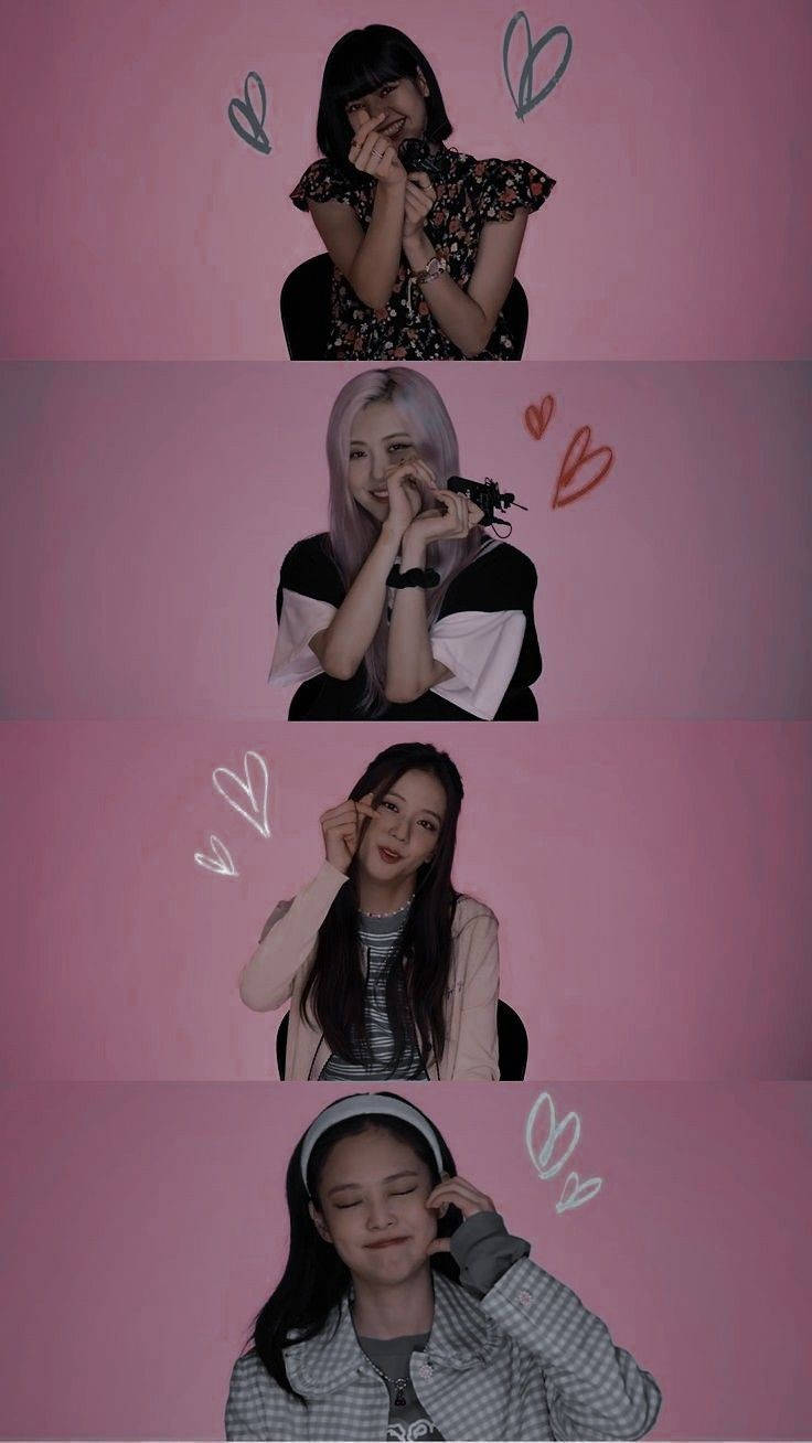 Blackpink Cute, photo studio, pink wall, HD Phone Wallpaper