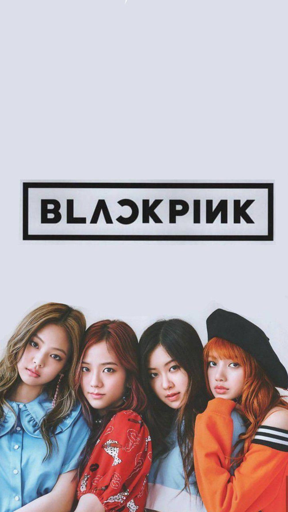 Blackpink, black and white, light gray background, HD Phone Wallpaper