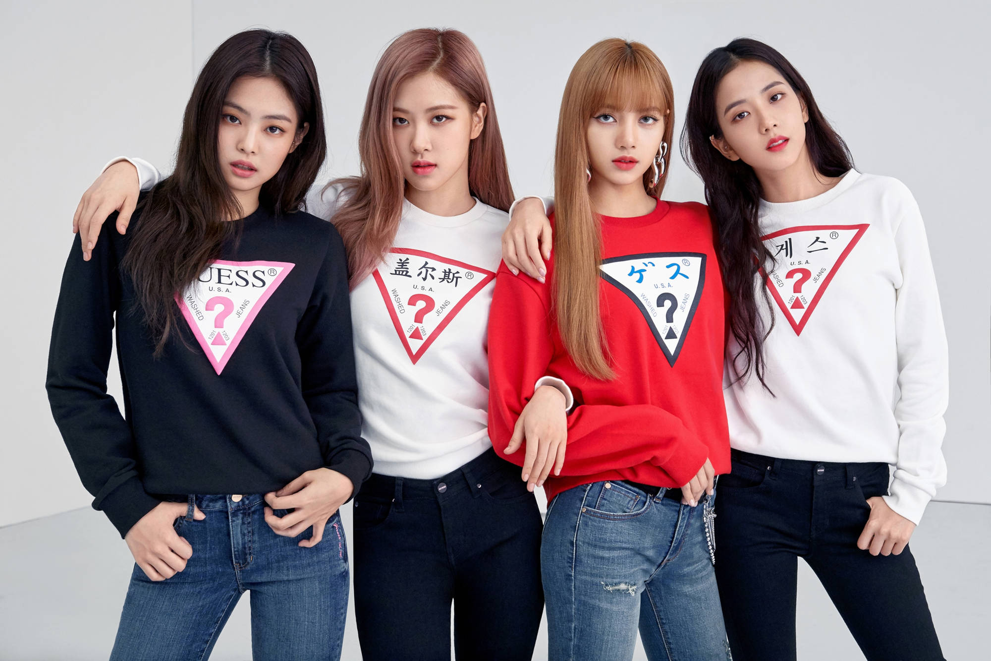 Guess, sweaters, Blackpink, Full HD Desktop Wallpaper