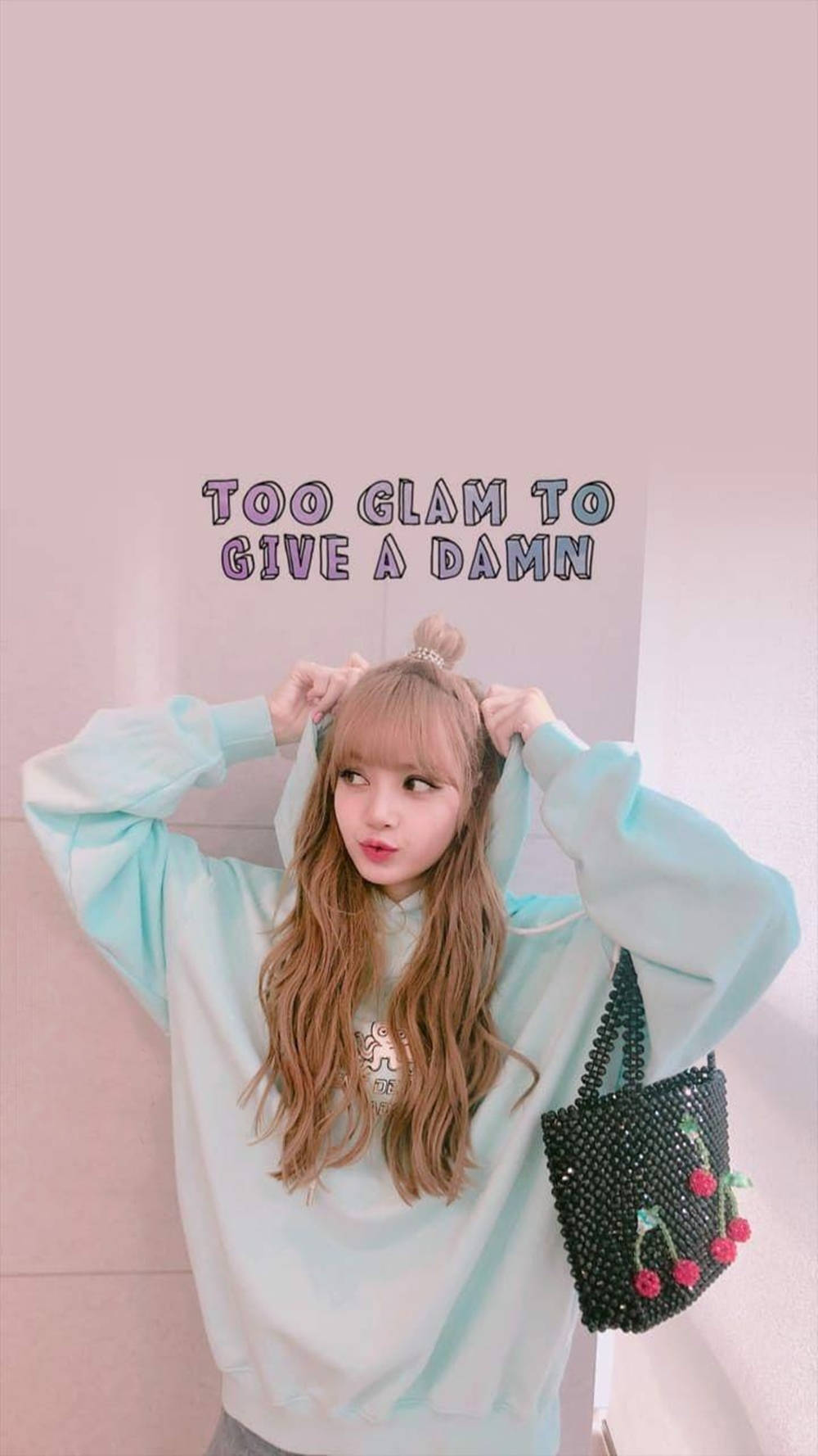 Blackpink, Lisa, pastel blue hoodie, HD Phone Wallpaper
