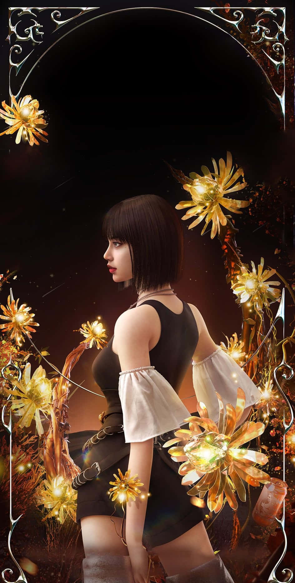 Lisa, Ready For Love, golden flowers, HD Phone Wallpaper