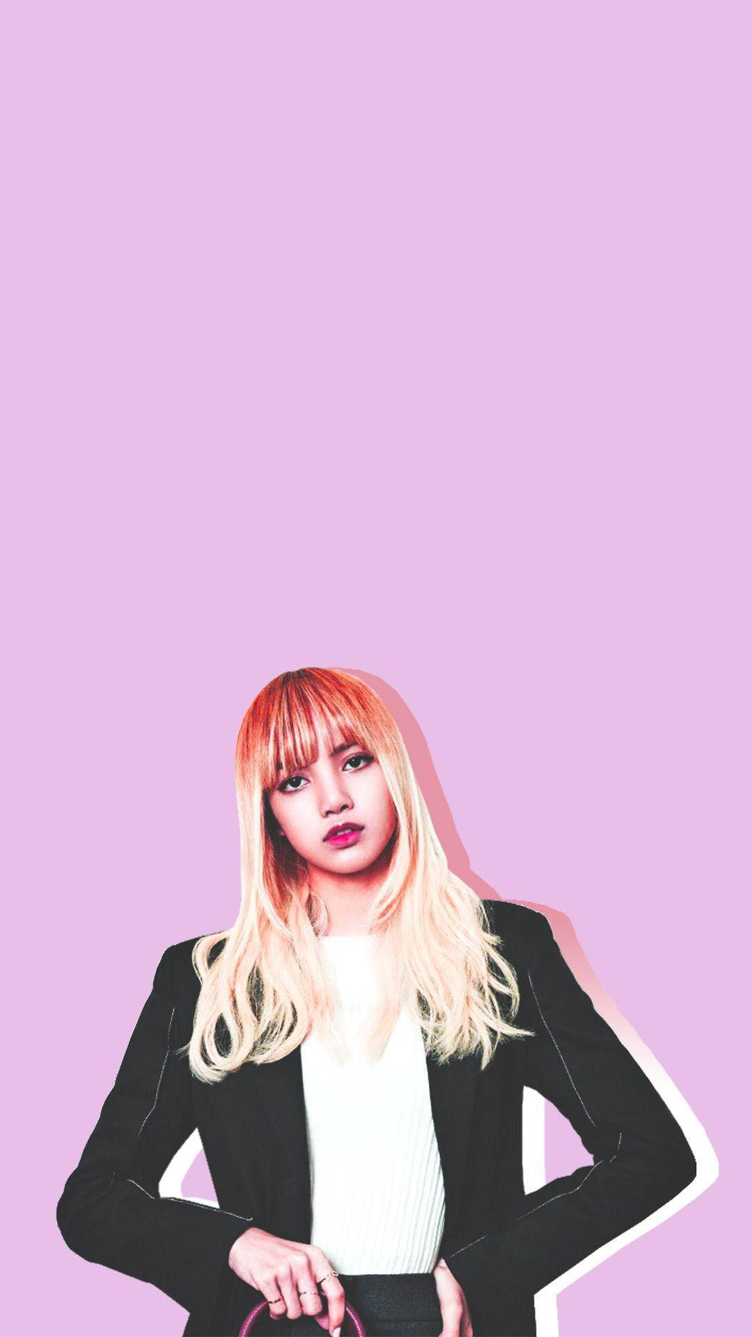 Blackpink Lisa, blonde hair, red highlights, Full HD Phone Wallpaper