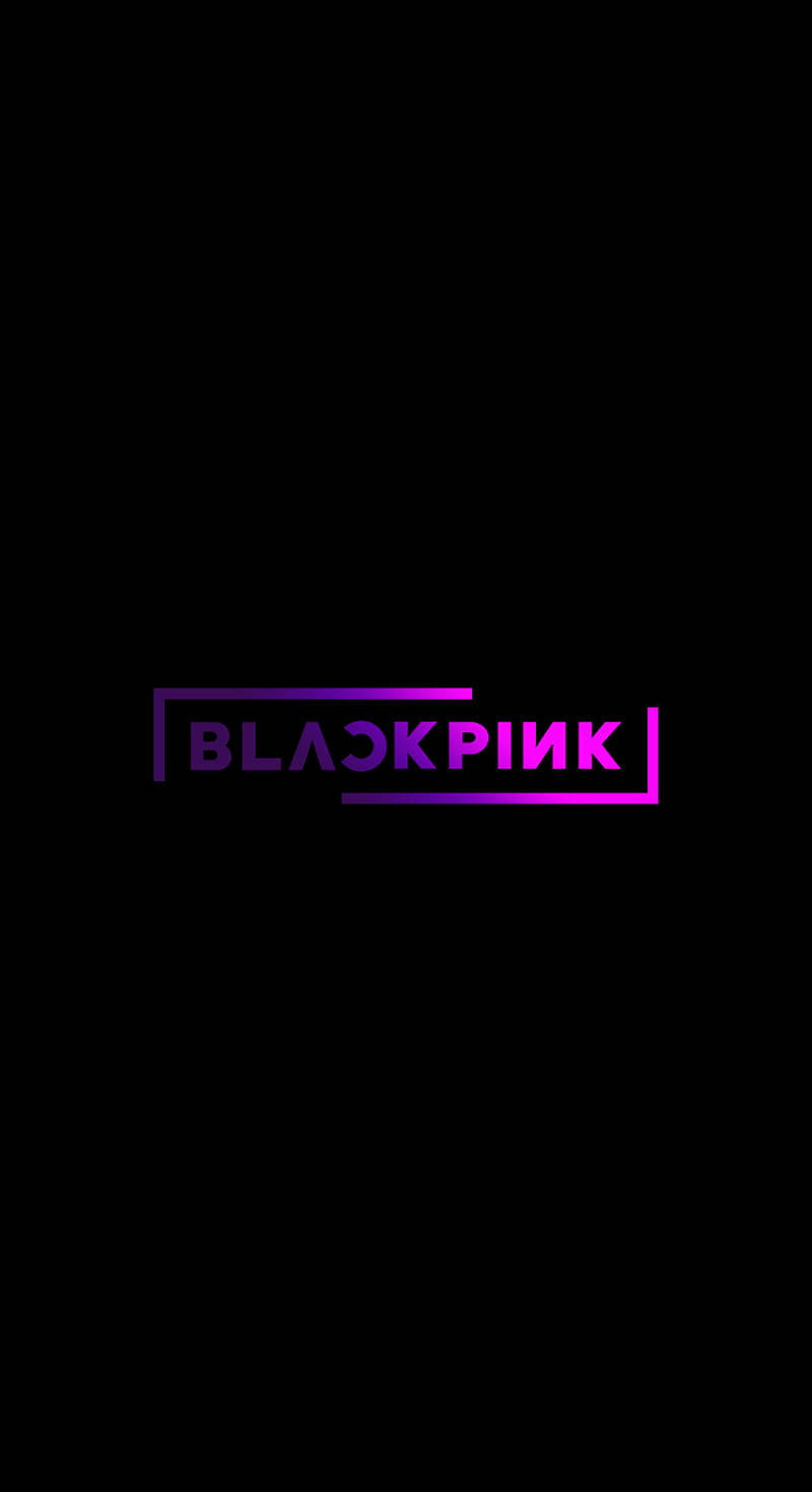 Blackpink Logo, dark gradient, glowing purple gradient text, HD Phone Wallpaper