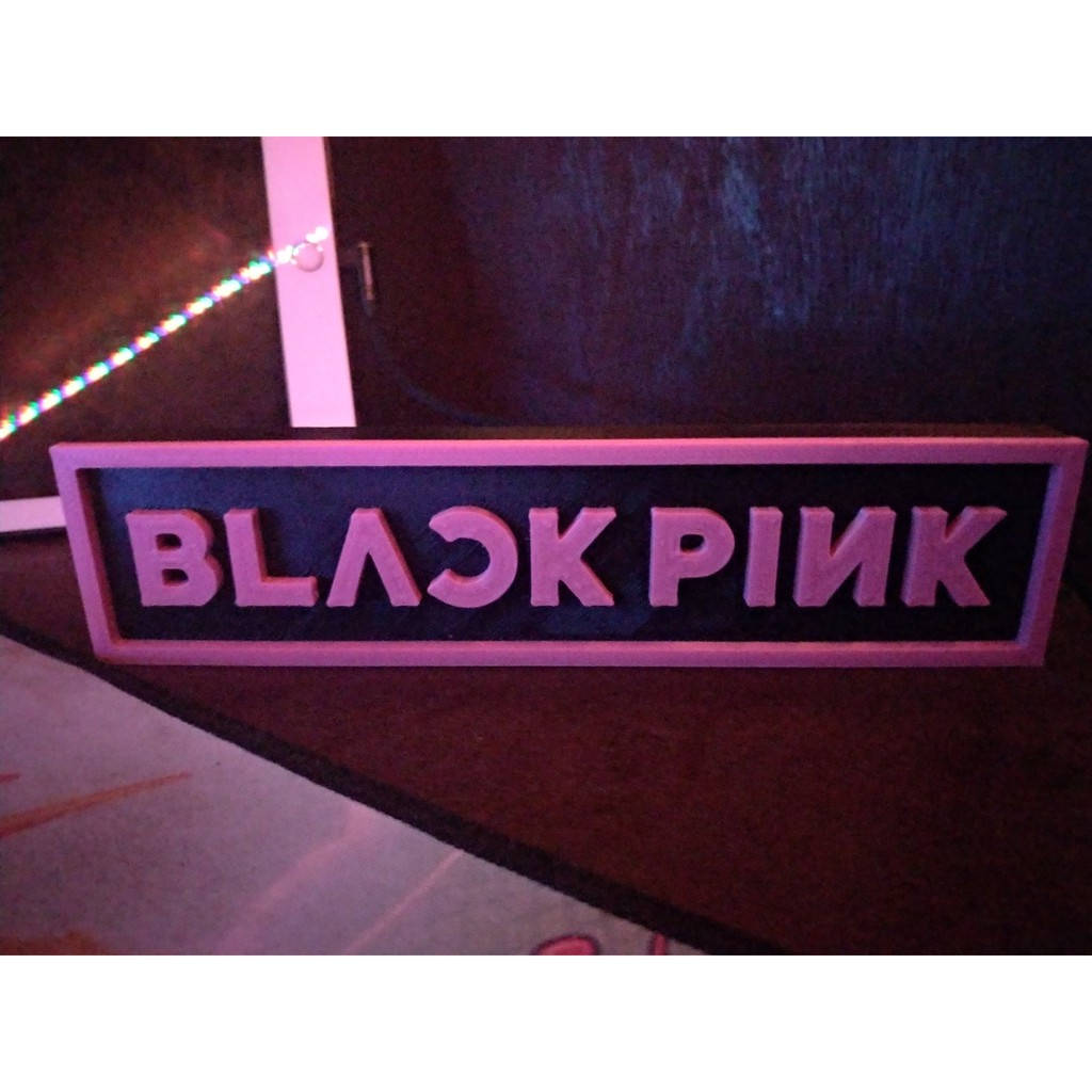 Blackpink Logo, glowing pink 3D sign, BLACK PINK, SD Desktop Wallpaper
