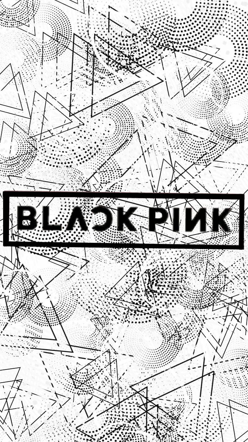 Blackpink Logo, black and white, geometric, HD Phone Wallpaper