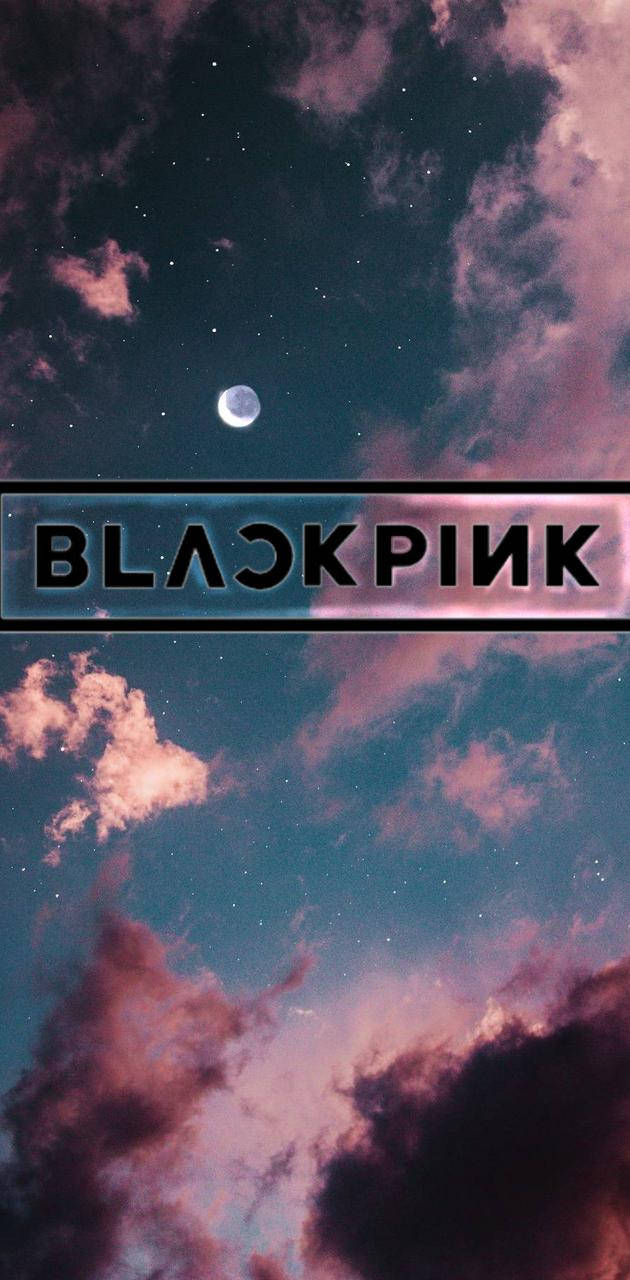 BLACKPINK logo, crescent moon, stars, HD Phone Wallpaper