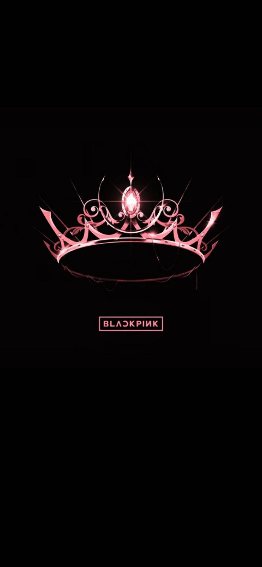 Blackpink Logo, 2020, glowing pink crown, Full HD Phone Wallpaper