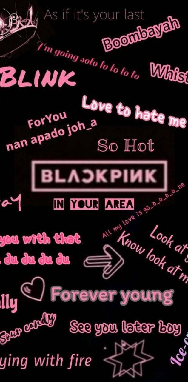Blackpink Logo, glowing pink text, BLACKPINK lyrics, HD Phone Wallpaper