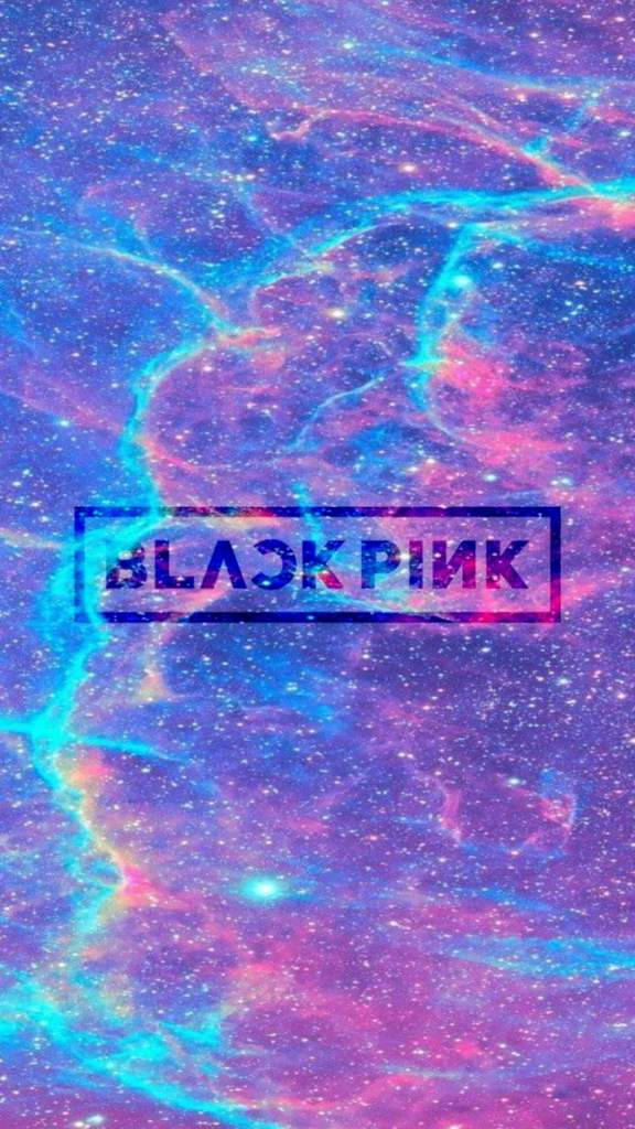 BLACKPINK logo, galaxy background, cosmic nebula, SD Phone Wallpaper