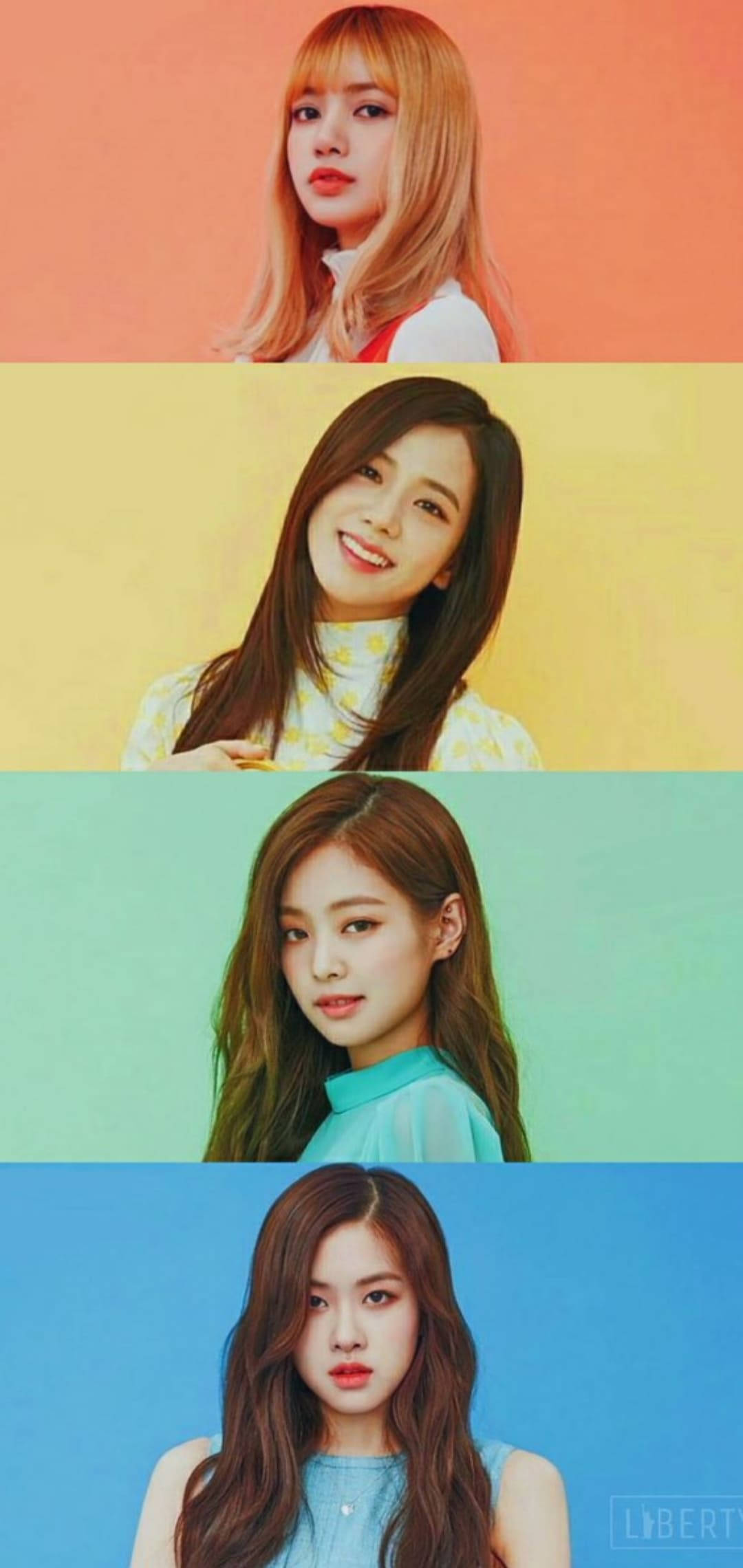 Blackpink, cute colorful collage, four young women, Full HD Phone Wallpaper