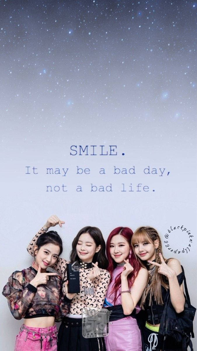Blackpink, smile, starry night sky, SD Phone Wallpaper