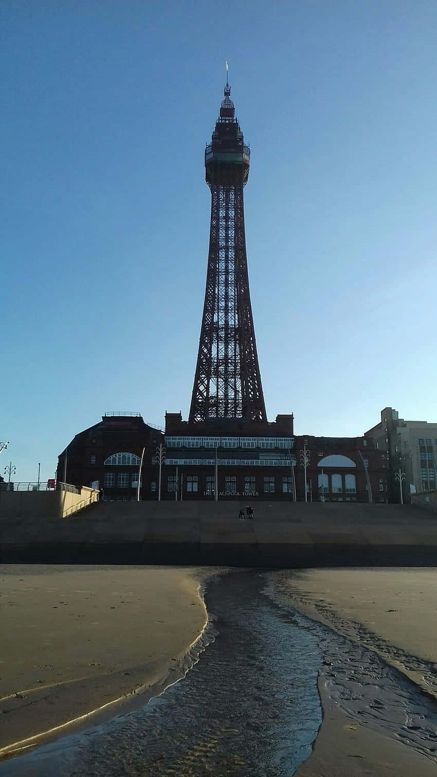 Blackpool Tower, morning sky, clear blue sky, HD Phone Wallpaper