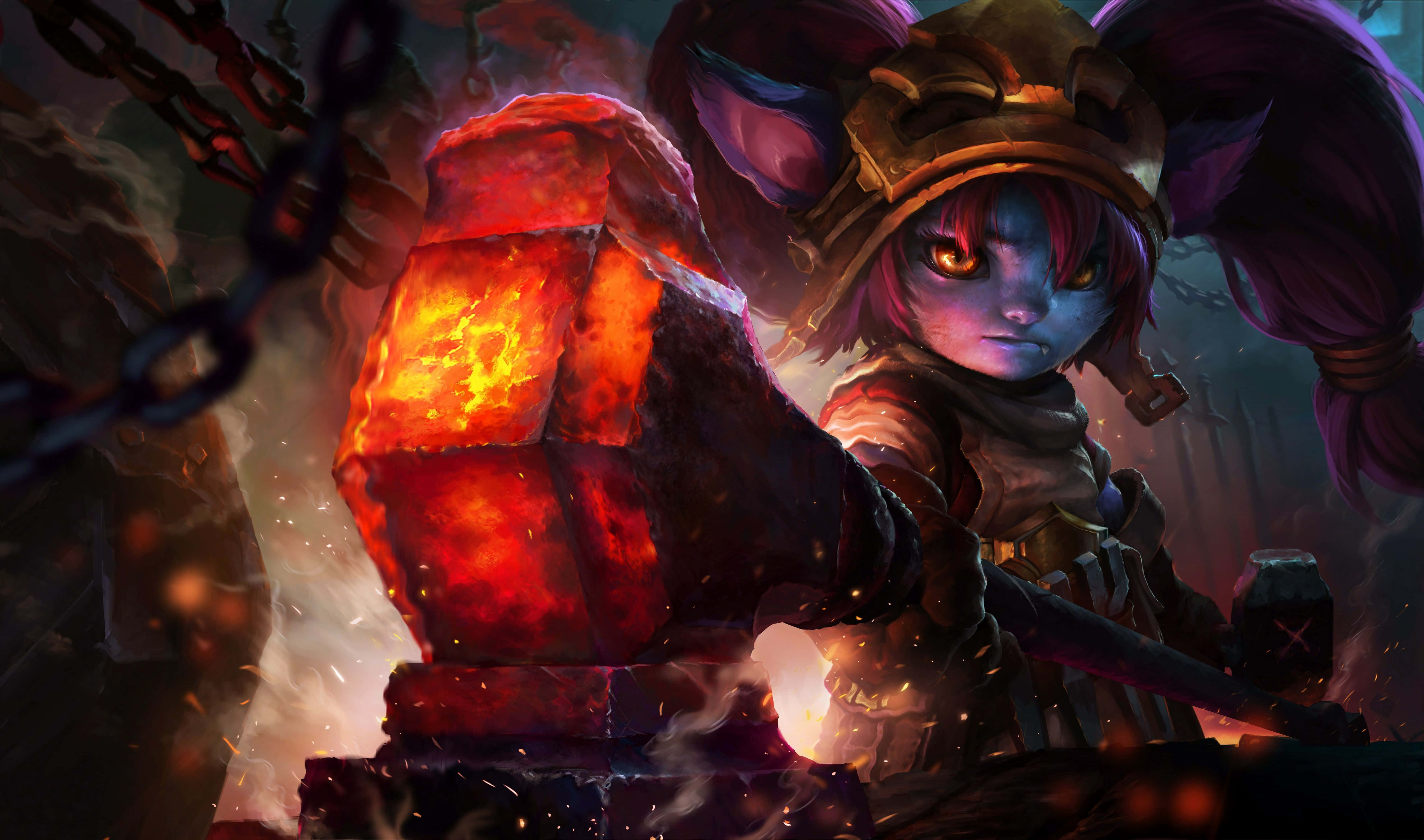 Blacksmith 6000, fantasy warrior, glowing eyes, 5K Desktop Wallpaper
