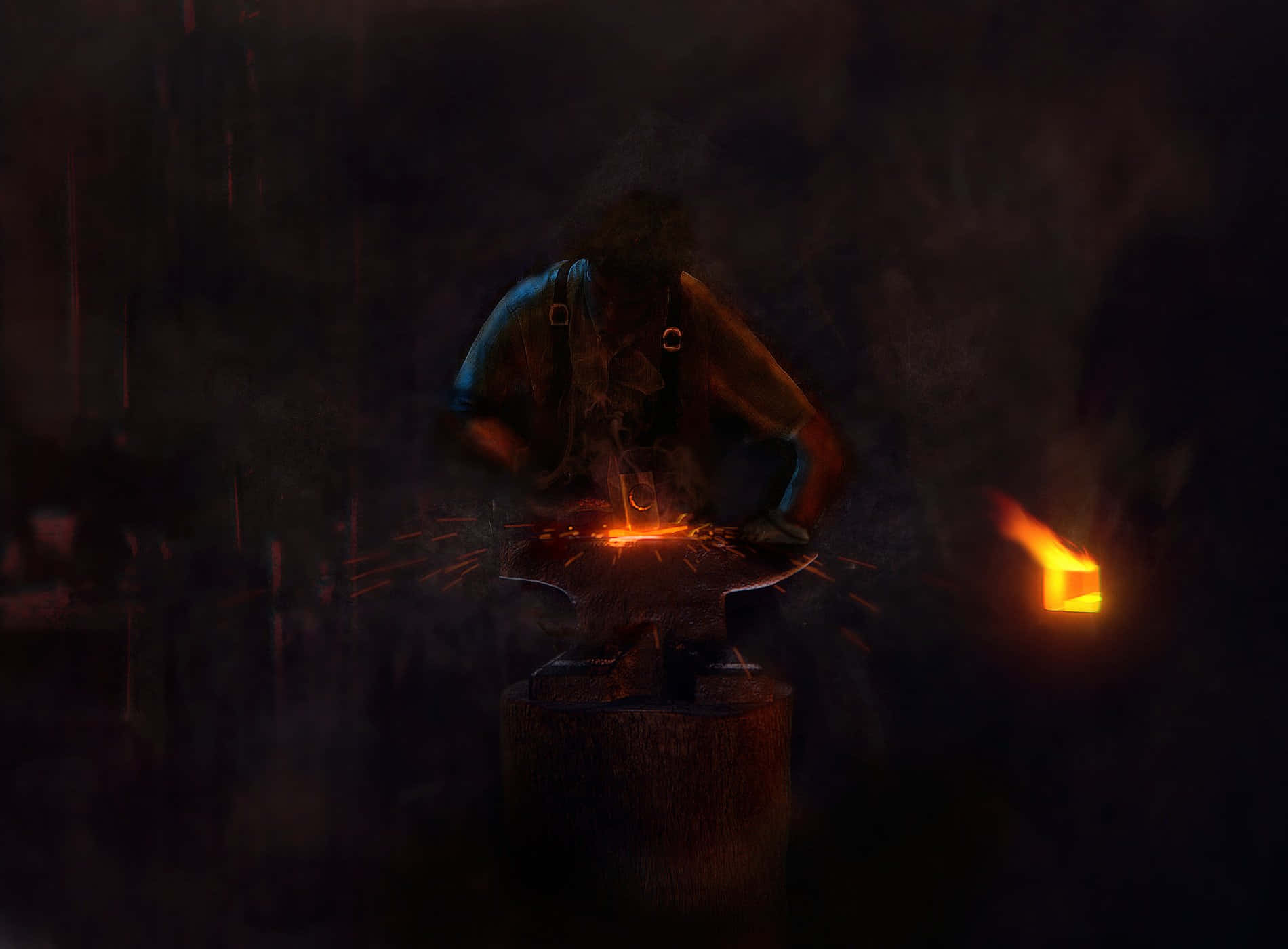 Blacksmith, anvil, forge, HD Desktop Wallpaper