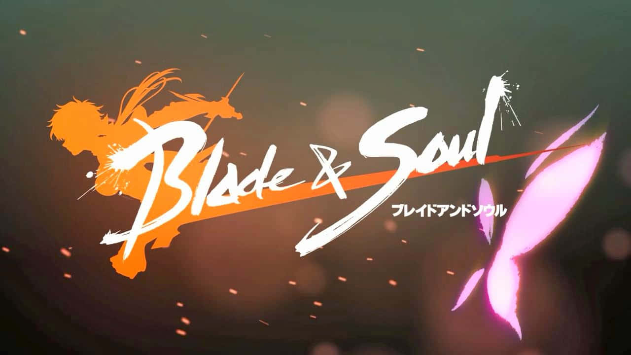 Blade And Soul Anime, orange warrior silhouette, pink sword, HD Desktop Wallpaper