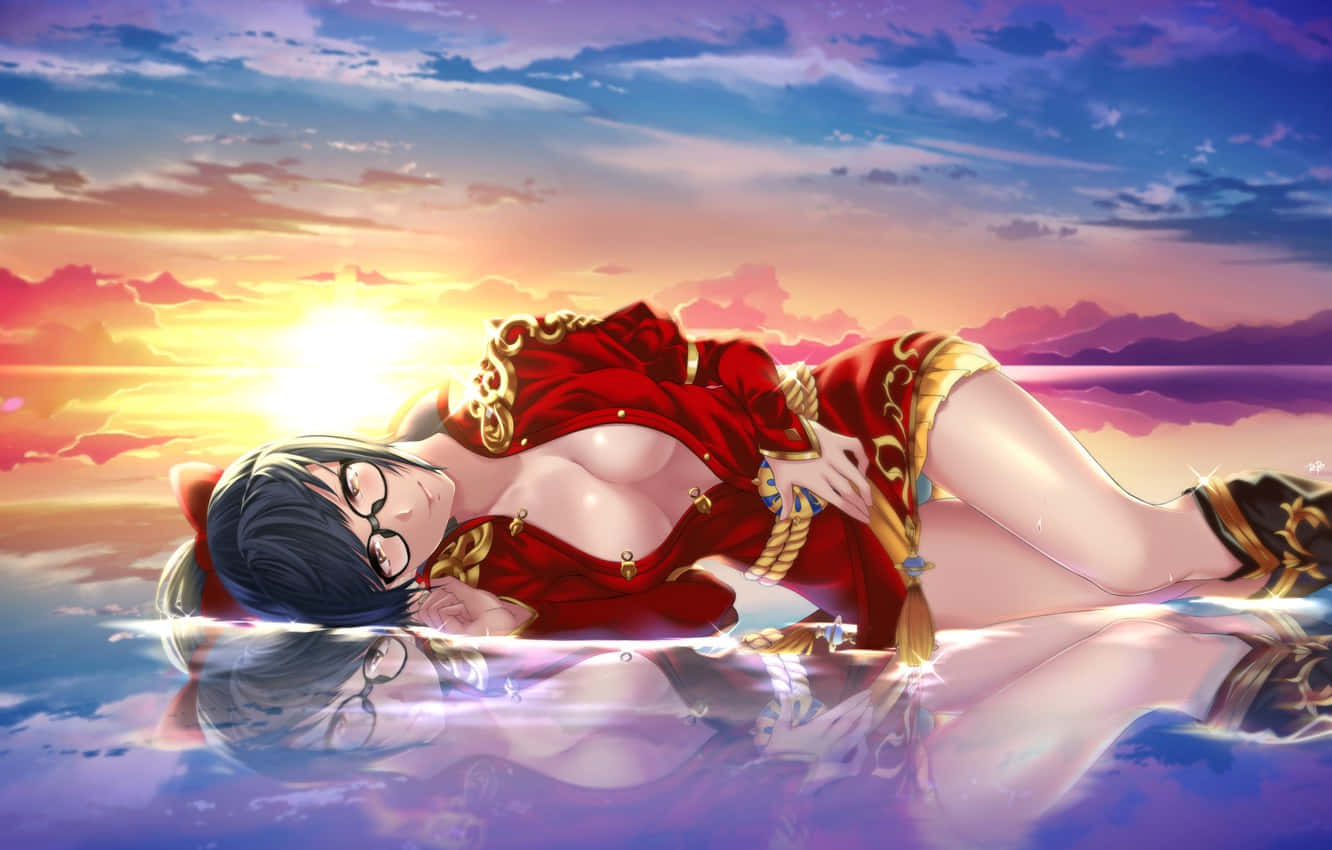 Blade And Soul Anime, black-haired anime girl, red outfit, HD Desktop Wallpaper