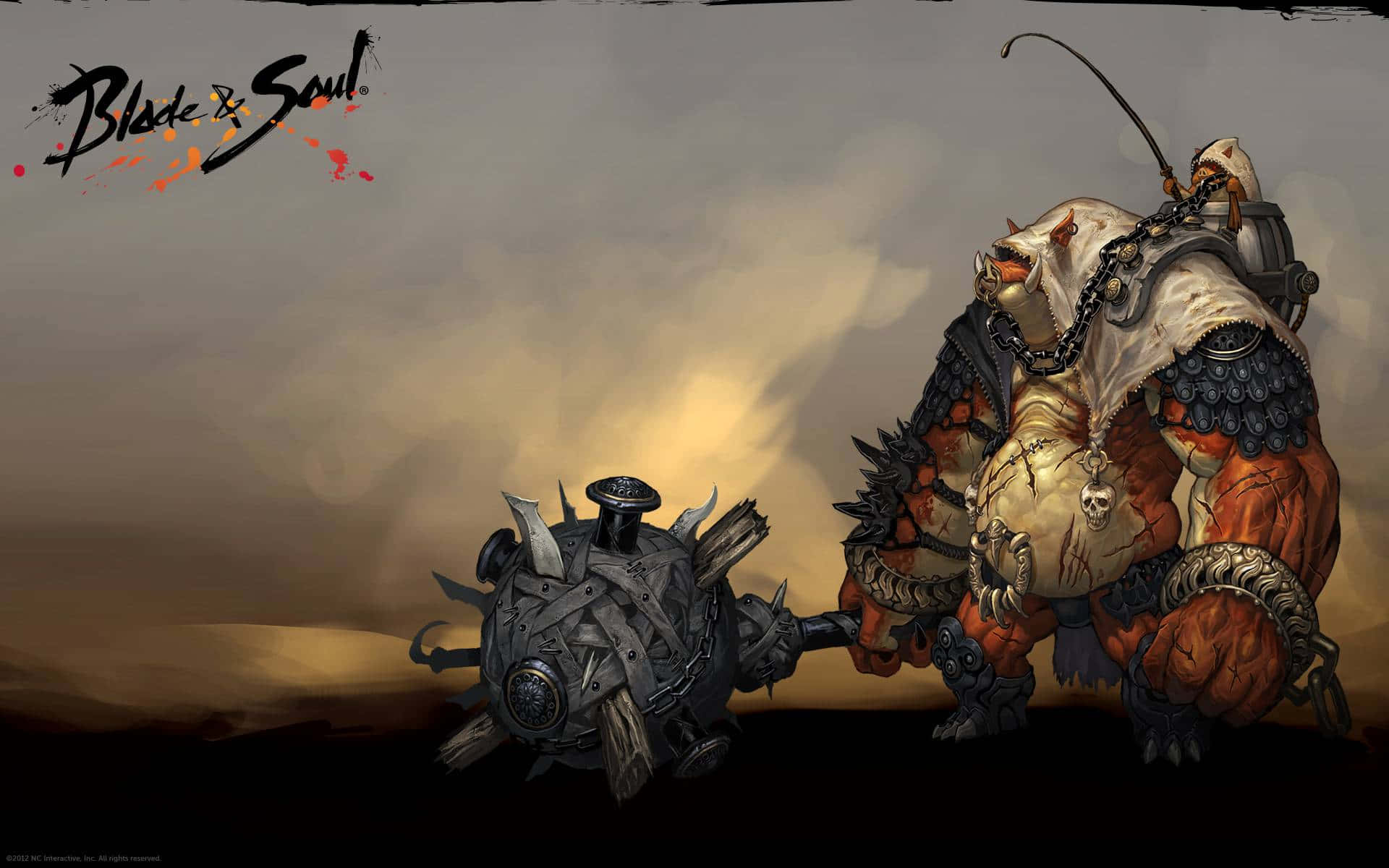 Blade and Soul, skull necklace, spiked mace, Full HD Desktop Wallpaper