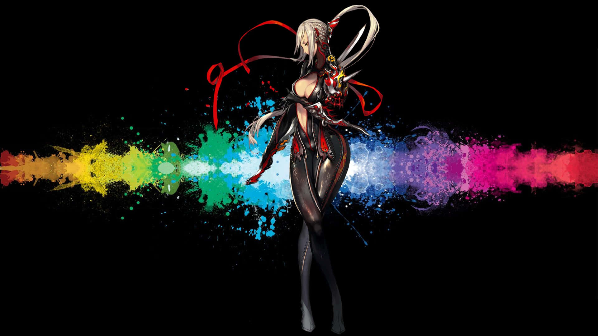 Blade and Soul, anime girl, white hair, Full HD Desktop Wallpaper