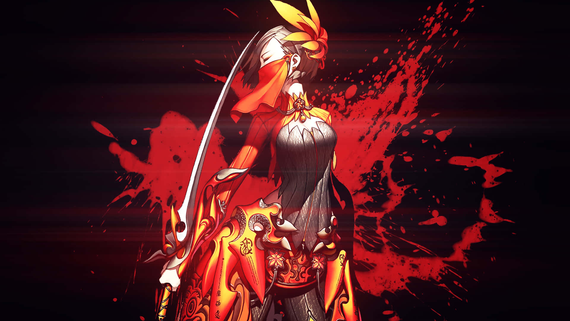 Blade And Soul, anime warrior, glowing sword, Full HD Desktop Wallpaper