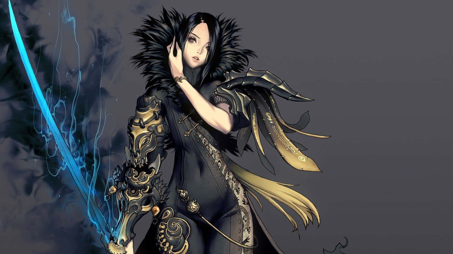 Blade And Soul, anime warrior, dark-haired, Full HD Desktop Wallpaper