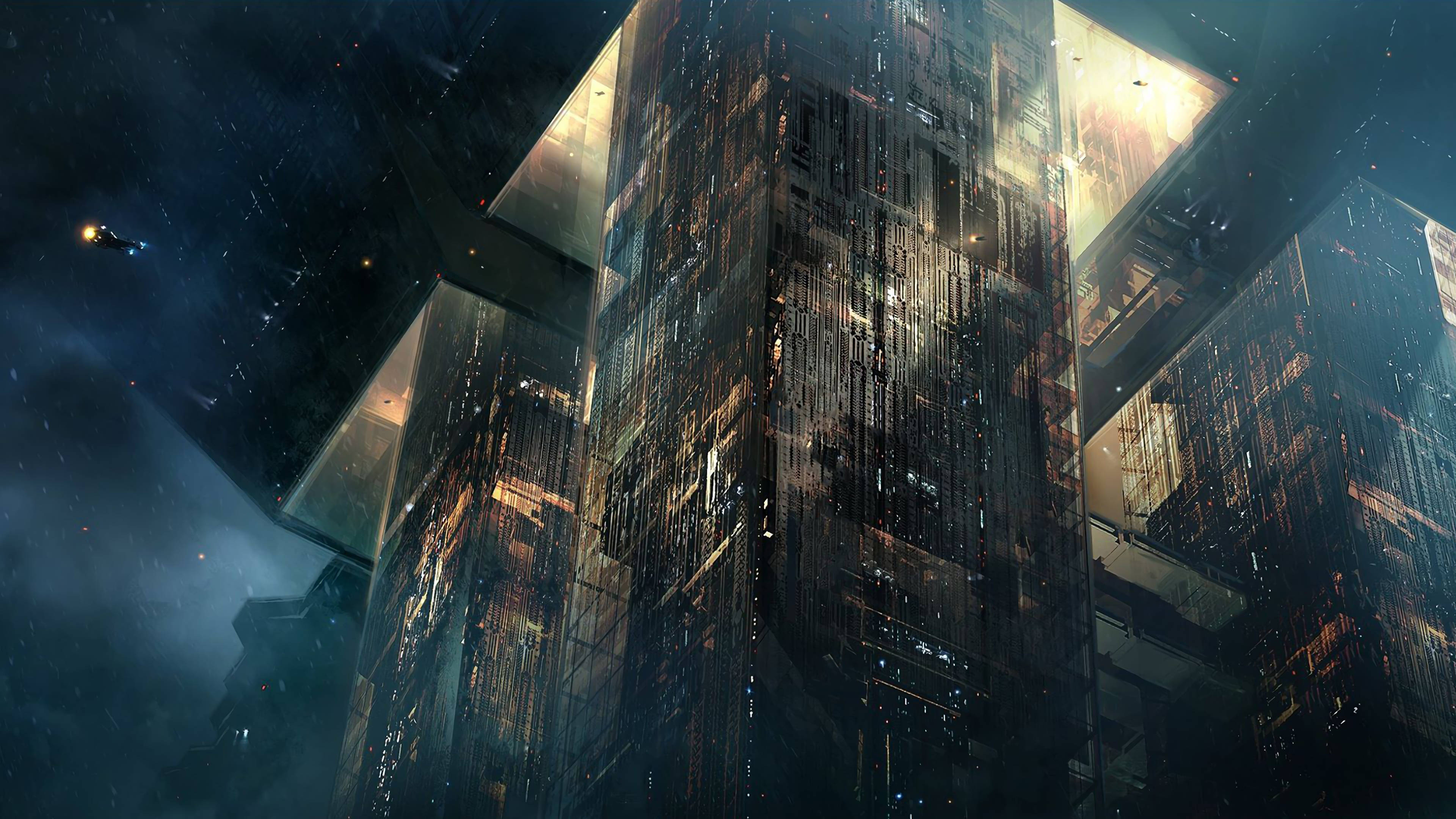 Blade Runner 2049, futuristic cityscape, neon lights, 4K Desktop Wallpaper