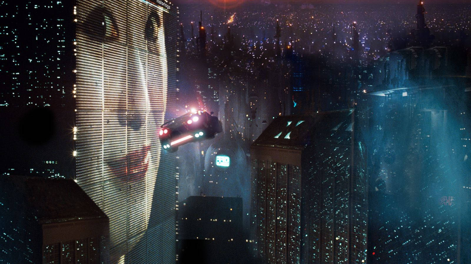 Blade Runner, neon-drenched night sky, cyberpunk metropolis, HD Desktop Wallpaper