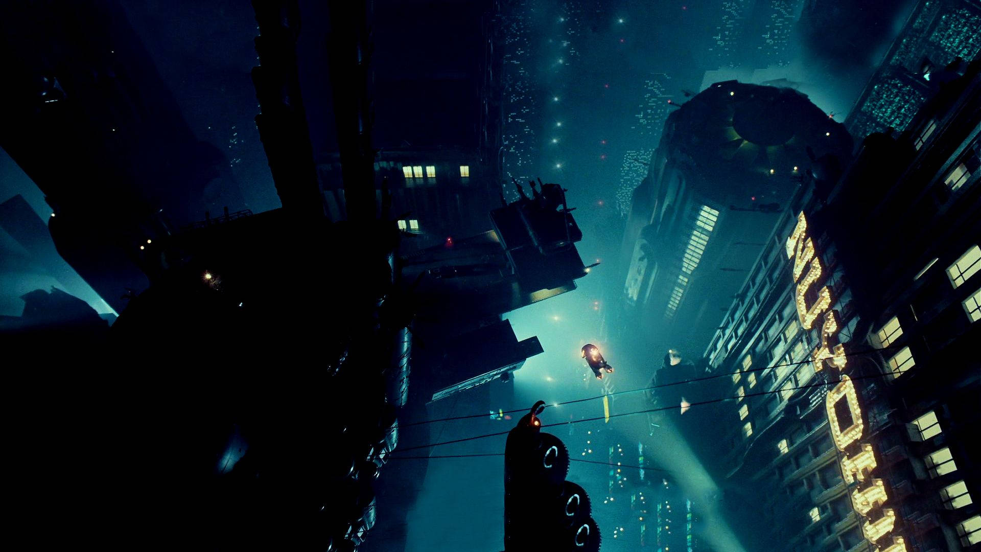 Blade Runner 2049, neon-drenched futuristic cityscape, night, Full HD Desktop Wallpaper